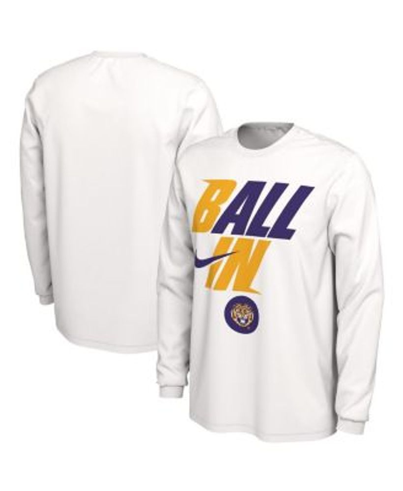 Men's Los Angeles Lakers Nike Purple Long Sleeve Performance