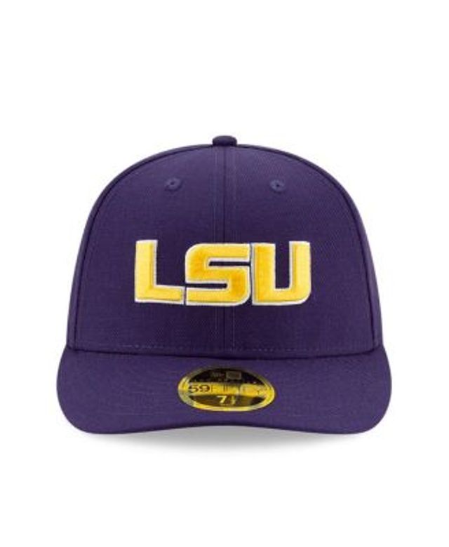 Men's New Era White/Purple LSU Tigers Basic Low Profile 59FIFTY Fitted Hat