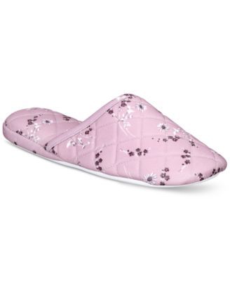 Women's Quilted Floral-Print Slippers, Created for Macy's