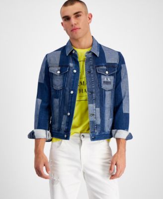 Men's Colorblocked Patchwork Denim Jacket, Created for Macy's