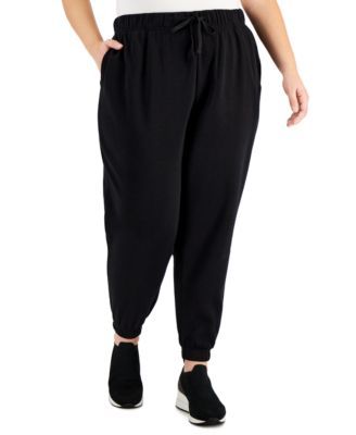 Plus Solid Fleece Jogger Pants, Created for Macy's