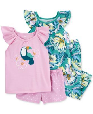 Toddler Girls 4-Pc. Tropical Pajama Set
