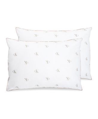 Monogram Logo Medium Support 2-Pack Pillows, Standard/Queen