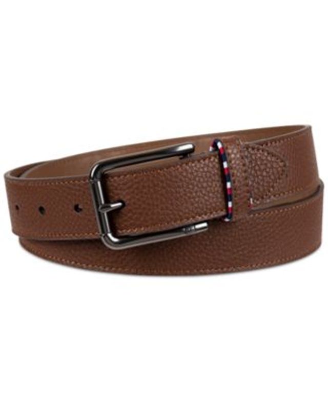 Tommy Hilfiger Stitched-Loop Brown Belt - Macy's