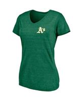 Oakland Athletics Fanatics Branded Women's Ultimate Style Raglan V-Neck T- Shirt - Green