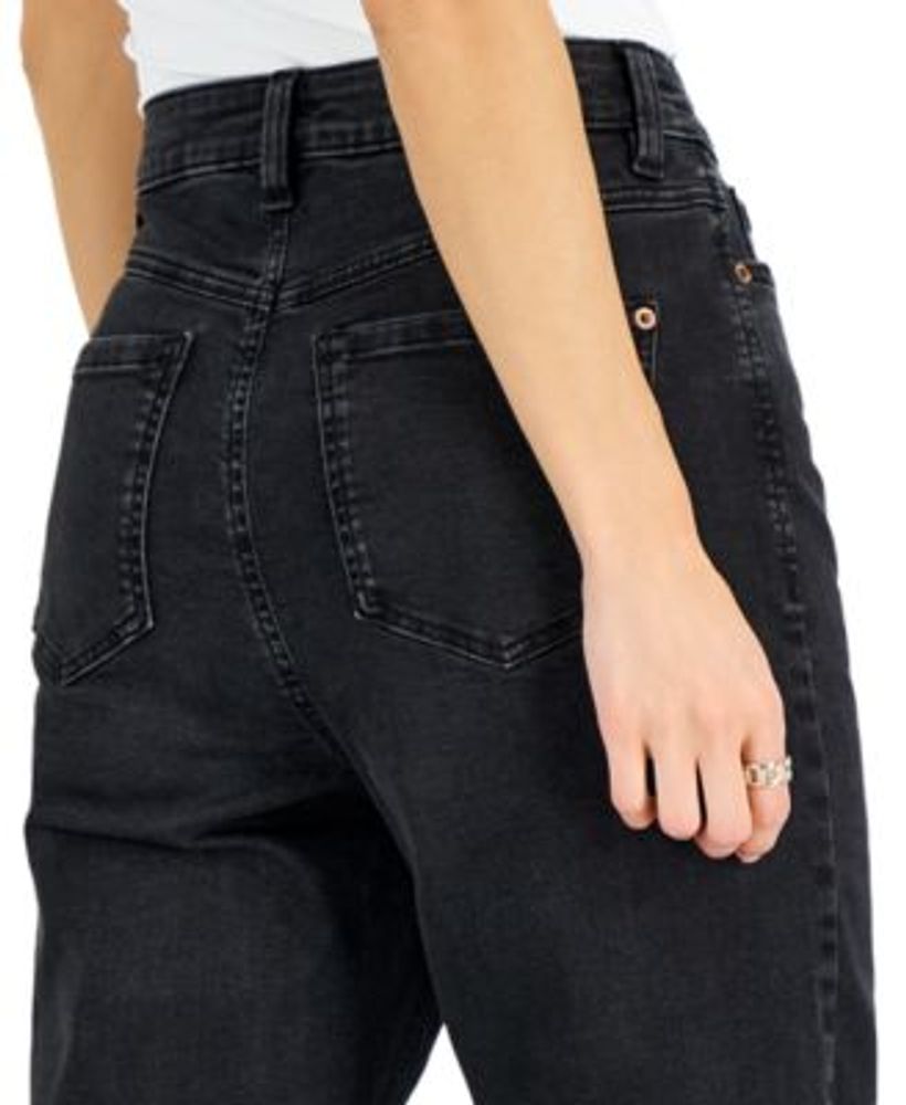 Women's High-Rise Button-Fly Straight-Leg Jeans, Created for Macy's