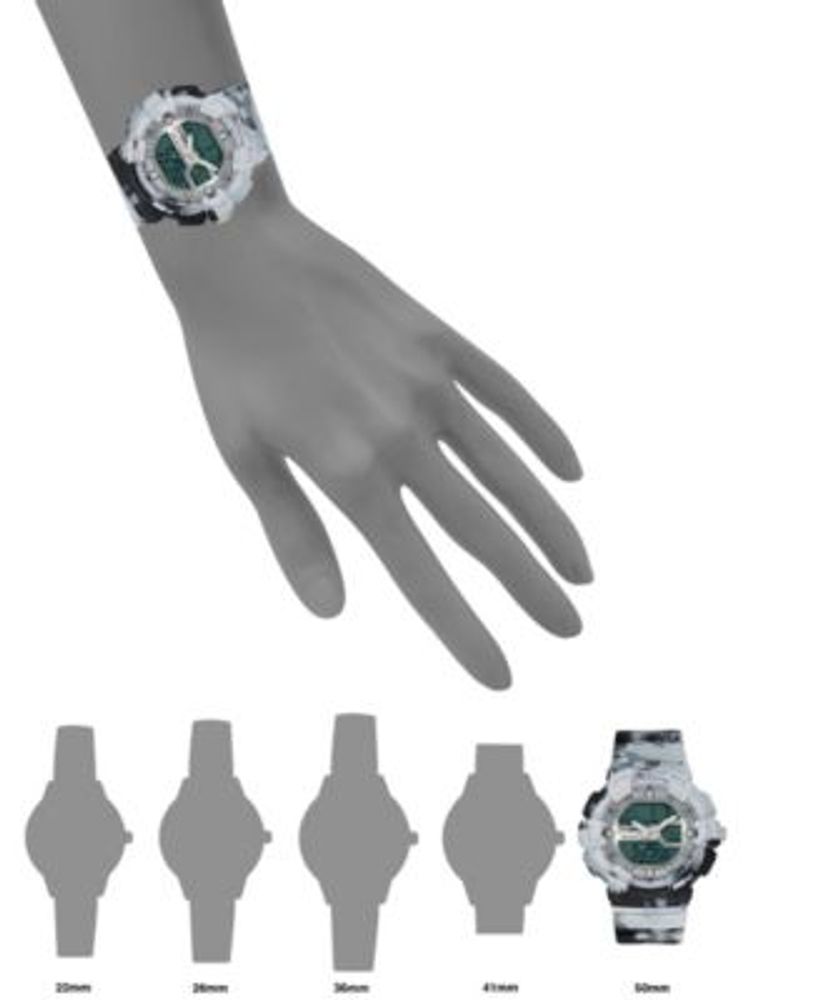 Women's Black and White Plastic Strap Digital Watch, 50mm