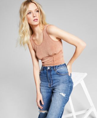 Women's Cropped Corset Tank Top, Created for Macy's