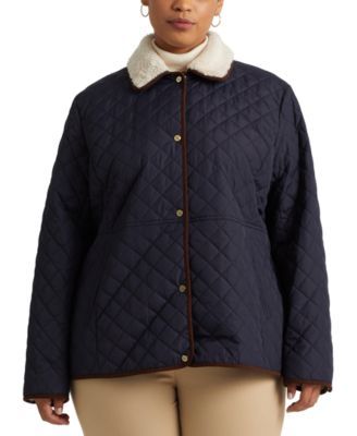 Lauren Ralph Lauren Women's Plus Faux-Sherpa-Collar Quilted Coat, Created  for Macy's | Mall of America®