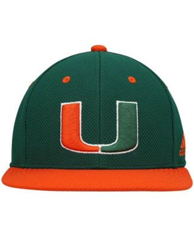 Adidas Men's White, Orange Miami Hurricanes Maniac On-Field Baseball Fitted  Hat