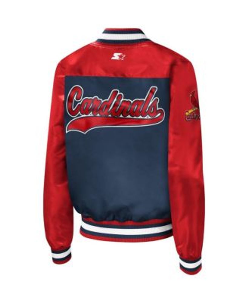 Men's St. Louis Cardinals JH Design Black/Red Poly Twill Jacket