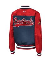 Full-Snap Poly St. Louis Cardinals Black and Red Jacket - Jackets