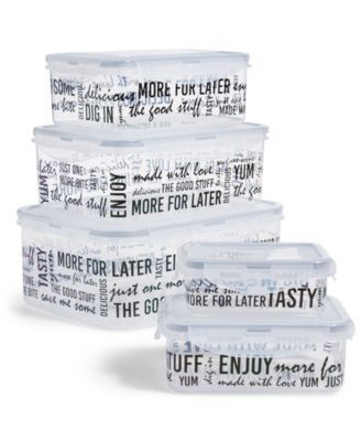 Words 5-Pc. Plastic Food Storage, Created for Macy's