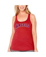 Women's Majestic Threads Red Los Angeles Angels Scoop Neck