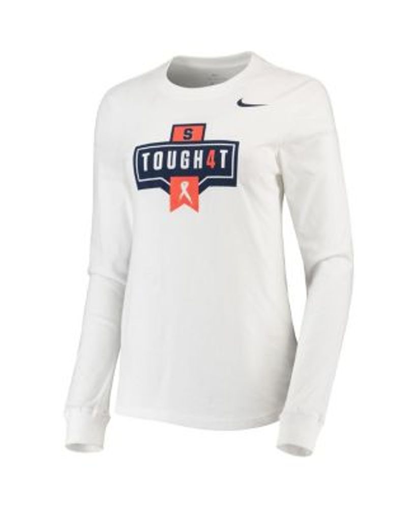 Tommy Hilfiger Women's Spprt White and Navy Denver Broncos Mesh Raglan Long  Sleeve T-shirt