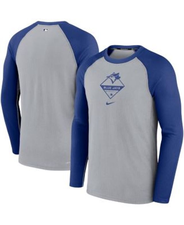 Men's Nike Red/Royal Texas Rangers Authentic Collection Raglan Performance  Long Sleeve T-Shirt