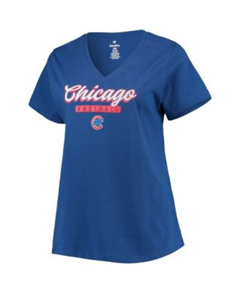 Profile Women's Royal Chicago Cubs Plus Size V-Neck T-shirt - Macy's