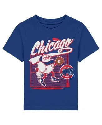 Youth Stitches Royal Chicago Cubs Allover Team T-Shirt