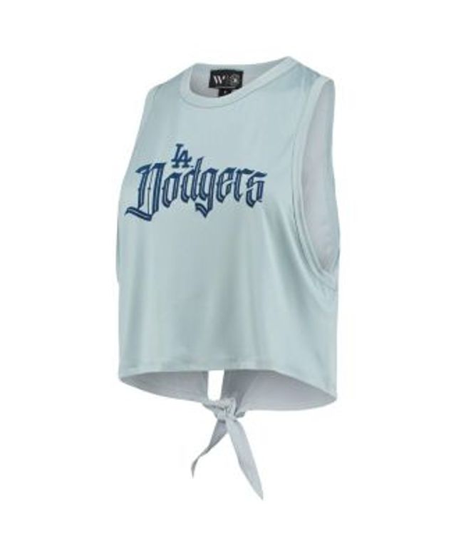 Women's The Wild Collective Light Blue Texas Rangers Open Back Twist-Tie Tank Top Size: Medium