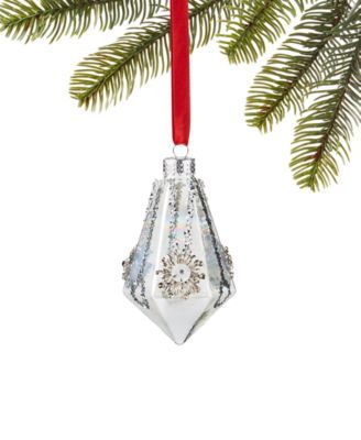 Holiday Lane Glittered Snowflake Ornament, Created for Macy's