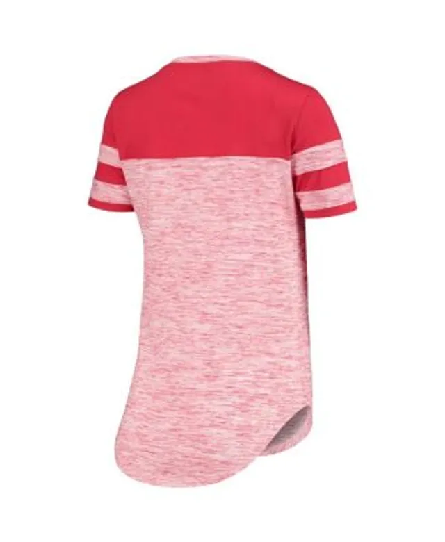 New Era Women's Red Washington Nationals Plus Space Dye 3/4-Sleeve Raglan  Henley T-shirt