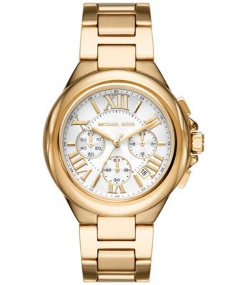 Michael Kors Women's Camille Chronograph Gold-Tone Stainless Steel Bracelet  Watch 43mm | Plaza Las Americas