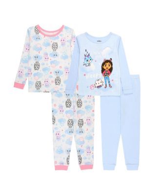 Toddler Girls Gabby Dollhouse T-shirt and Pajama, 4 Piece Set