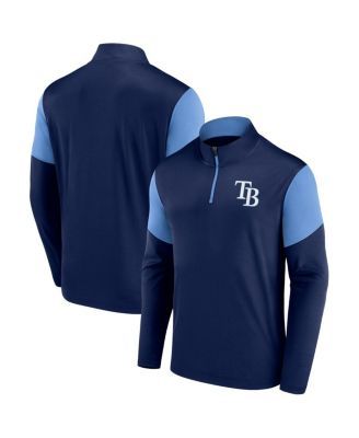 Men's Branded Navy and Light Blue Tampa Bay Rays Primary Logo Quarter-Zip Jacket