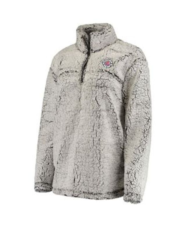 Buffalo Bills Women's Sherpa Quarter-Zip Pullover Jacket - Gray