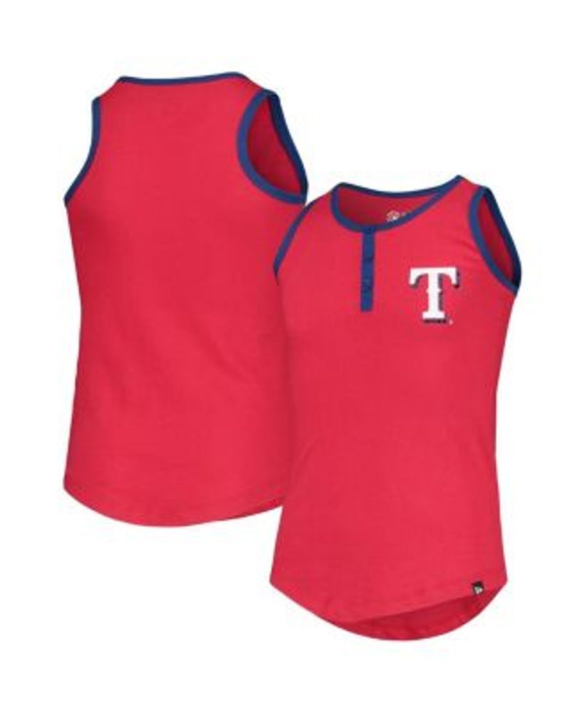 Women's Texas Rangers New Era White/Royal Pinstripe Scoop Neck