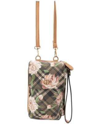 Holiday Plaid Floral Tech Wallet On a String, Created for Macy's