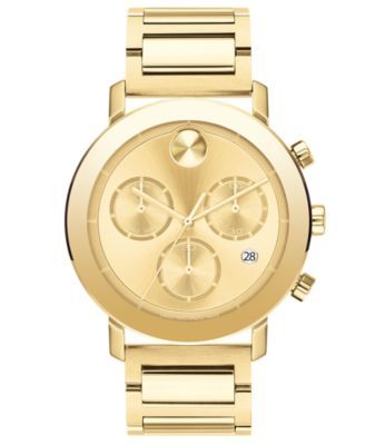 Men's Swiss Chronograph Bold Evolution Gold Ion-Plated Steel Bracelet Watch 42mm