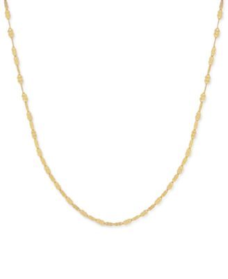 Glitter Disc Link 18" Chain Necklace in 14k Gold