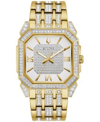 Men's Crystal Octava Gold-Tone Stainless Steel Bracelet Watch 40mm
