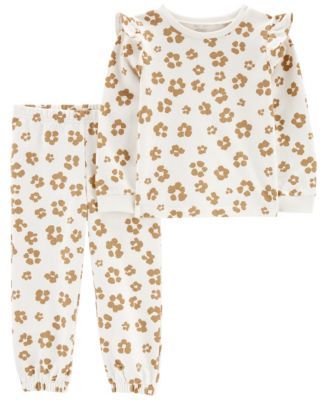 Toddler Girls Long Sleeves Top and Leopard Pant, 2-Piece Set