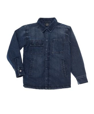 Big Boys FROST Denim Shirt Jacket with Contrast Lining