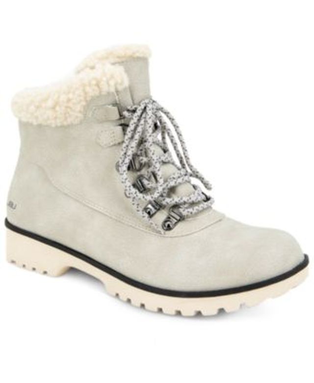 guess women's haler lace up combat booties