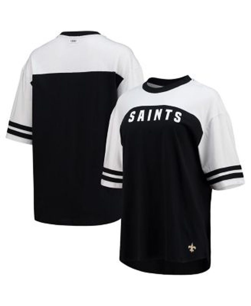 New Orleans Saints T-Shirt - White Stripped Long Sleeve Tee