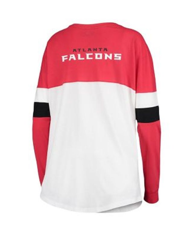 Women's New Era Red Atlanta Falcons Raglan Lace-Up T-Shirt Size: Small