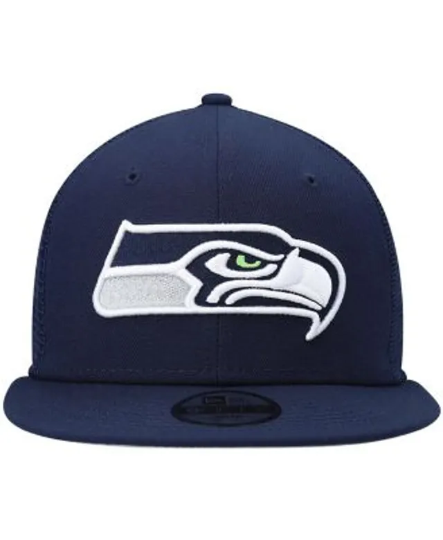 Youth Navy/White Seattle Seahawks Core Lockup Adjustable Hat