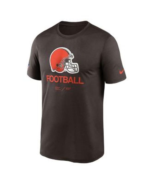 Men's Nike Orange/Brown Cleveland Browns Throwback Raglan Long Sleeve T-Shirt Size: Small