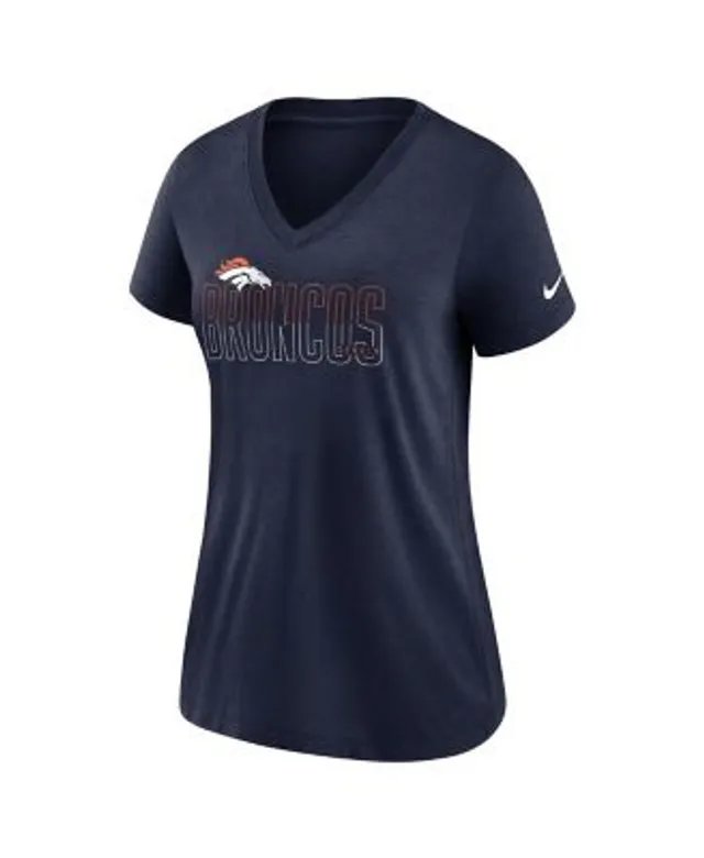 Women's Nike White Seattle Seahawks Slant Logo Tri-Blend V-Neck T-Shirt