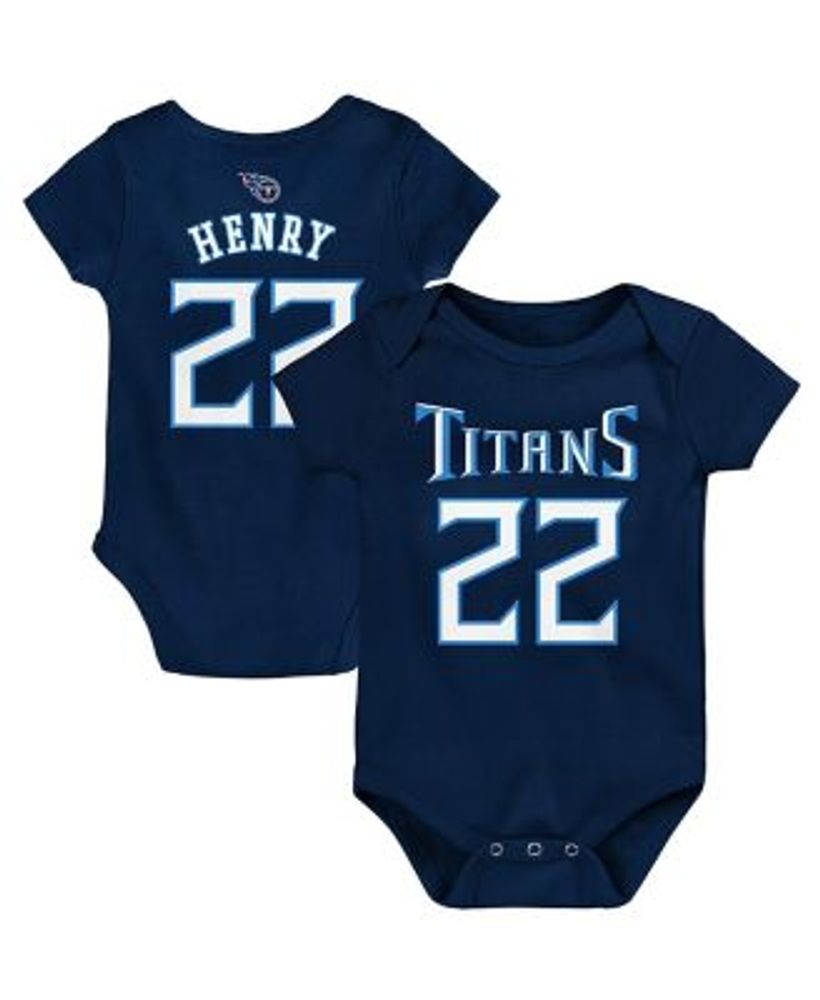 Outerstuff Infant Boys and Girls Derrick Henry Navy Tennessee Titans  Mainliner Player Name Number Bodysuit