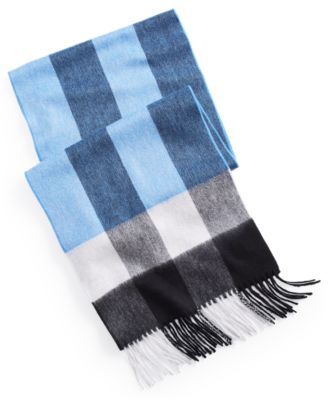 Men's Cashmere Plaid Scarf, Created for Macy's