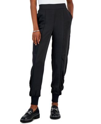 Women's Ruched Satin Jogger Pants, Created for Macy's