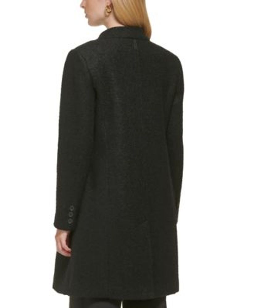 Women's Single-Breasted Boucle Walker Coat, Created for Macy's