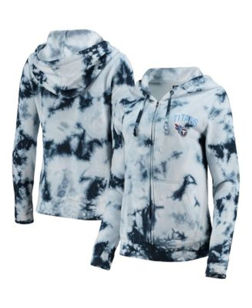 Women's Houston Astros New Era Navy Tie-Dye Fleece Full-Zip Hoodie