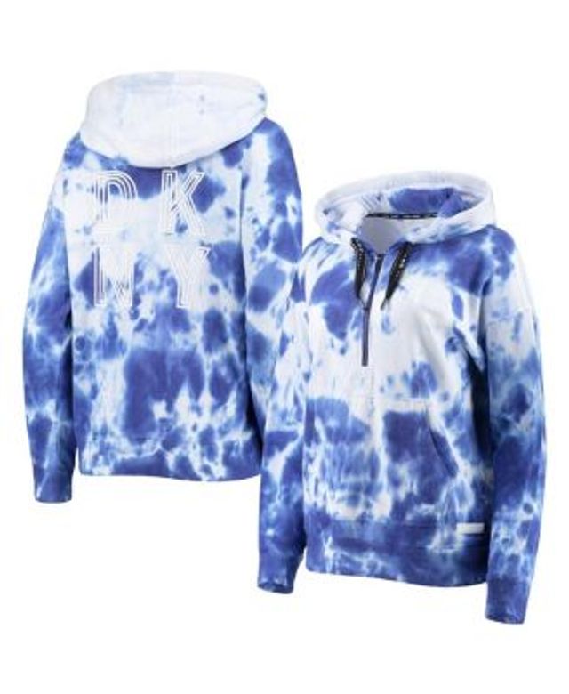 DKNY Women's White, Black Pittsburgh Steelers Dakota Oversized Tie-Dye  Half-Zip Hoodie - Macy's