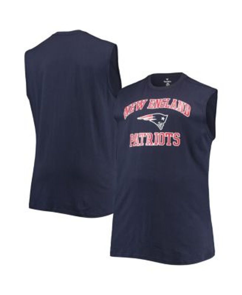 Men's Navy New England Patriots Big & Tall Muscle Tank Top