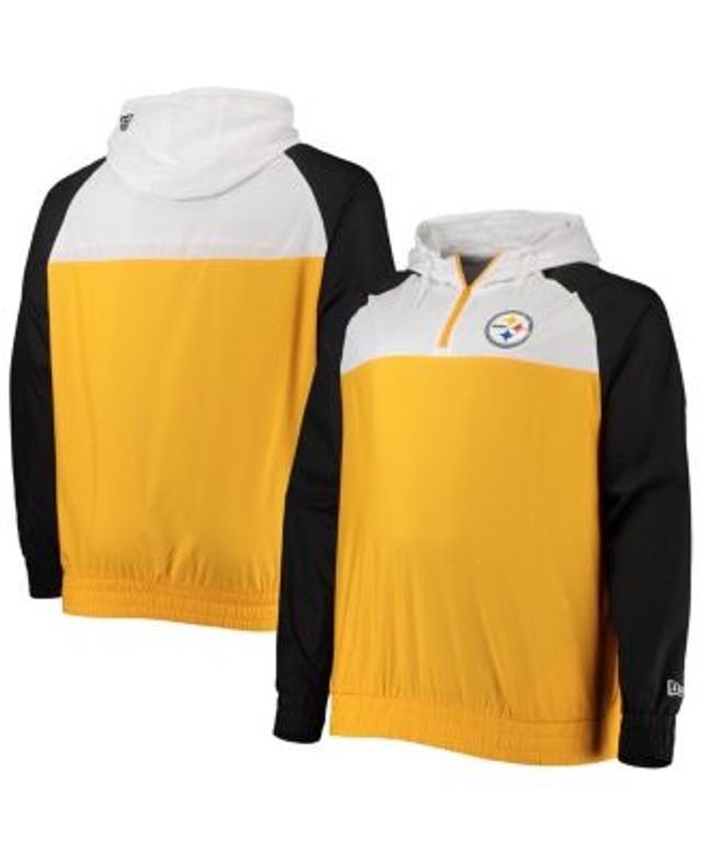 Men's New Era Gold Pittsburgh Steelers Colorblock Current Pullover Hoodie